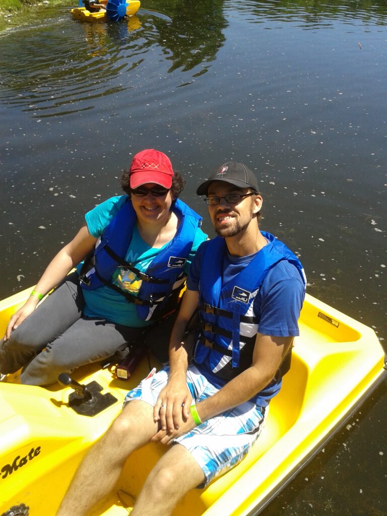 Kristina and Shawn in love on paddleboats