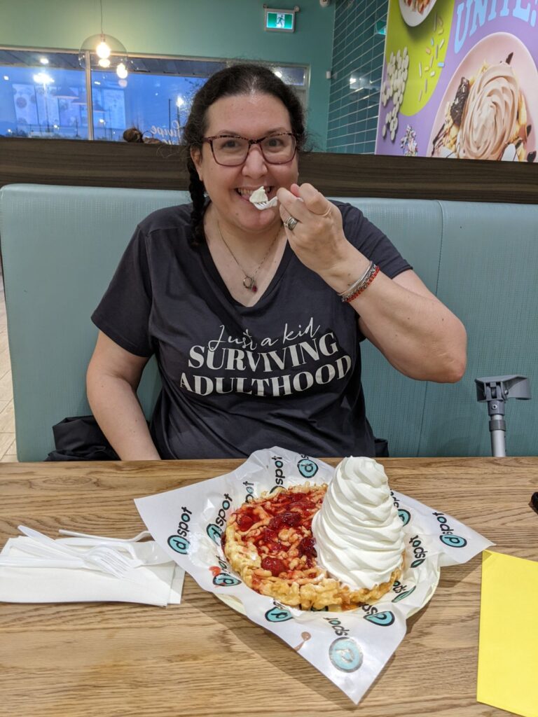 Kristina celebrating her better health